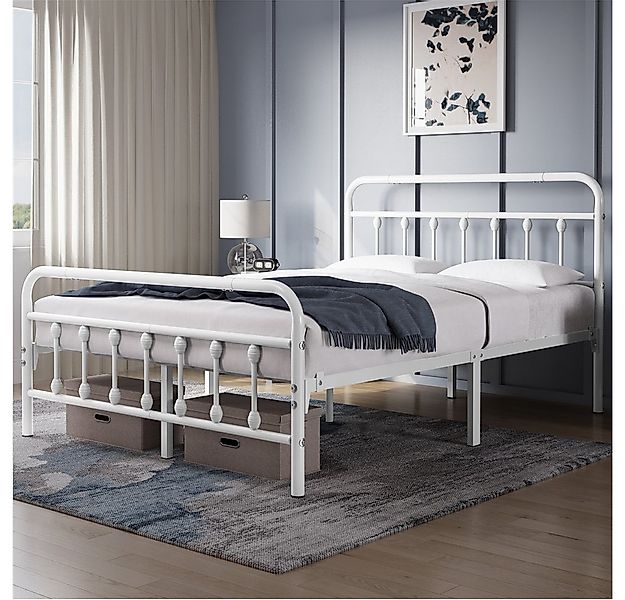 Yaheetech Bettgestell Metallbett, Metall Bettrahmen mit Kopfteil günstig online kaufen