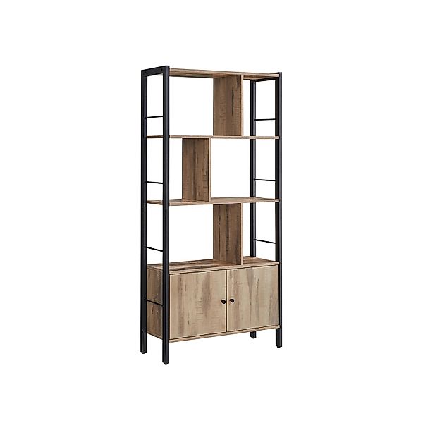 Vasagle Bücherregal 4 Ebenen 74 cm x 154,5 cm x 30 cm Braun-Schwarz günstig online kaufen