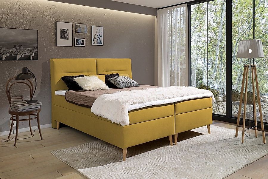 Fun Möbel Boxspringbett Boxspringbett Schlafzimmerbett DANILO in Stoff oder günstig online kaufen