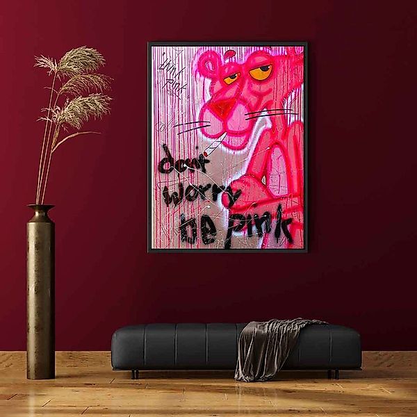 DOTCOMCANVAS® Leinwandbild Dont Worry Be Pink, günstig online kaufen