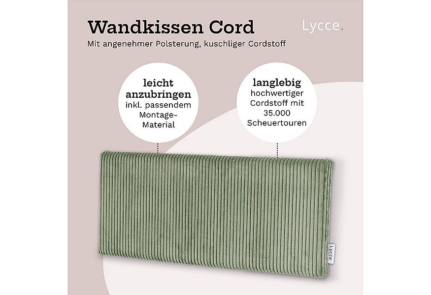 Lycce Kopfstütze Wandkissen Cord - Wandpolster Kopfteil Betten & Rückenkiss günstig online kaufen