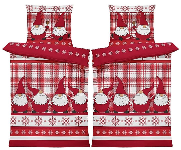 One Home Bettwäsche Wichtel Weihnachten Weihnachtsbettwäsche, Flanell, 4 te günstig online kaufen