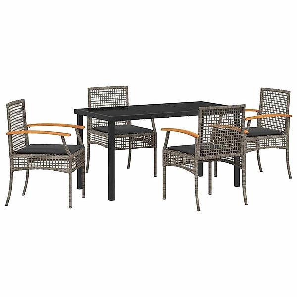 vidaXL Garten Essgruppe 5-Tlg Grau Poly Rattan 3380822 günstig online kaufen