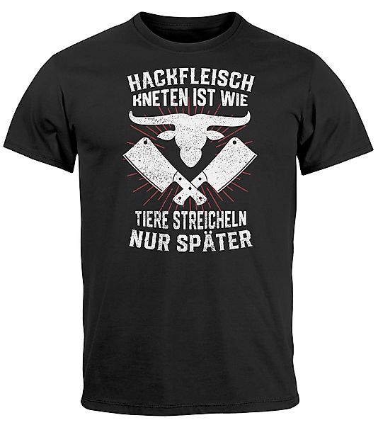 MoonWorks Print-Shirt Herren T-Shirt Hackfleisch kneten günstig online kaufen