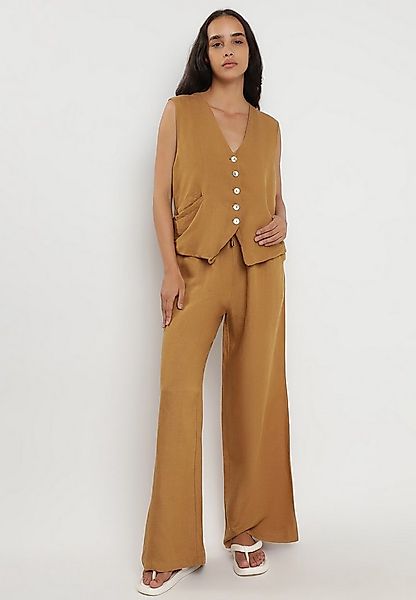 YC Fashion & Style Hosenanzug Zweiteiliger Anzug aus Leinen Hose & Weste (2 günstig online kaufen