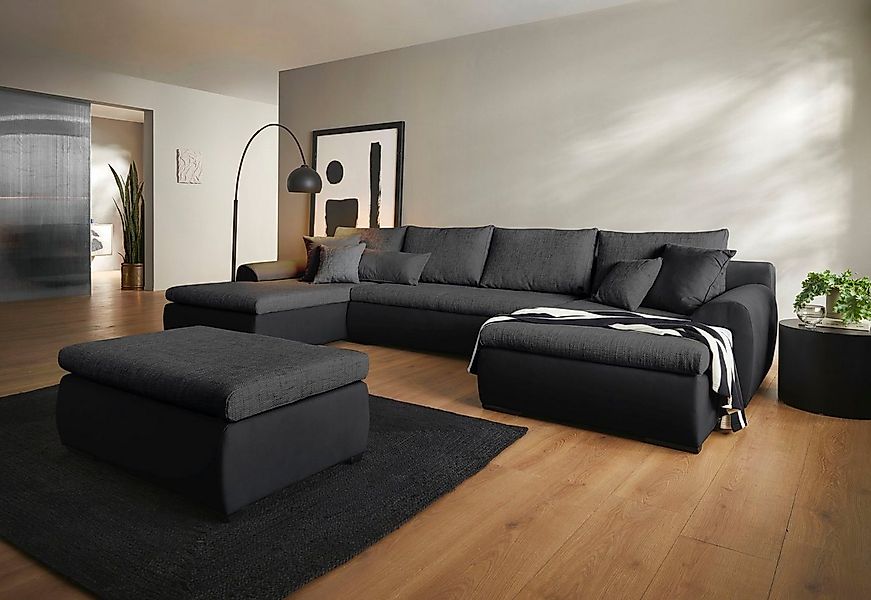 Home affaire Wohnlandschaft "Win U-Form, B: 366 cm - OTTO. Verlässliche Qua günstig online kaufen