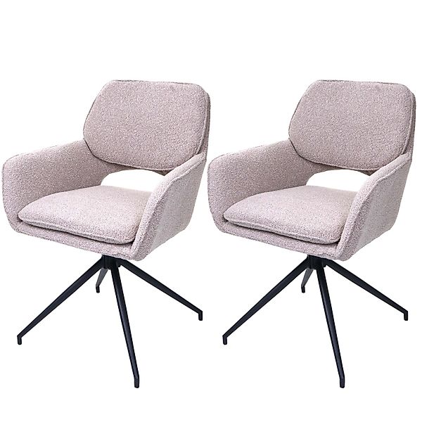 MCW Esszimmerstuhl N74 2er-Set Stoff Boucle 540g/m² Beige günstig online kaufen