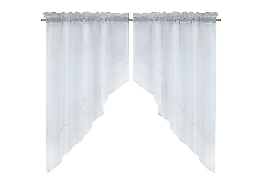 Delien Scheibengardine Beyza (2 St), Stangendurchzug, transparent, Zweifarb günstig online kaufen