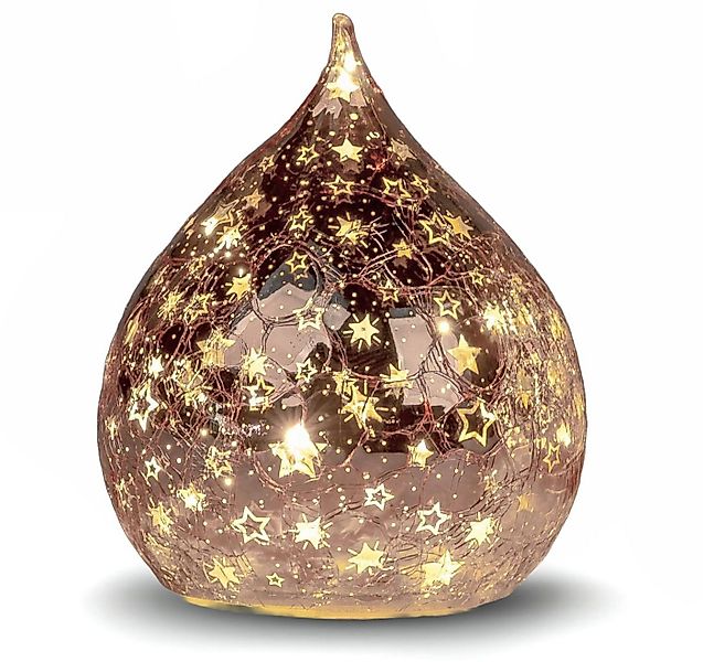 formano LED Dekolicht LED Deko Tropfen Sterne Rose-Gold 21cm + Timer 6h an/ günstig online kaufen
