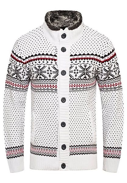 behype Cardigan BKIANA Strickjacke Grobstrick Norweger-Muster günstig online kaufen