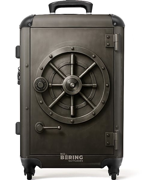 NoBoringSuitcases.com© Hartschalen-Trolley Alte Tresortür mit stählernem günstig online kaufen