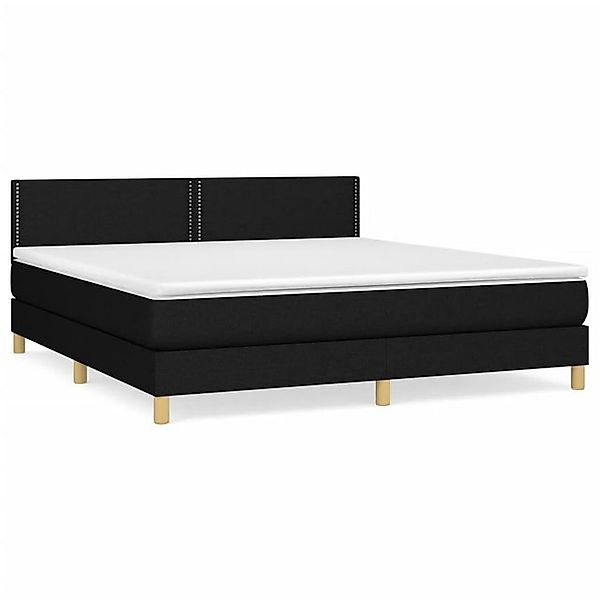 vidaXL Boxspringbett Boxspringbett mit Matratze Schwarz 160x200 cm Stoff Be günstig online kaufen