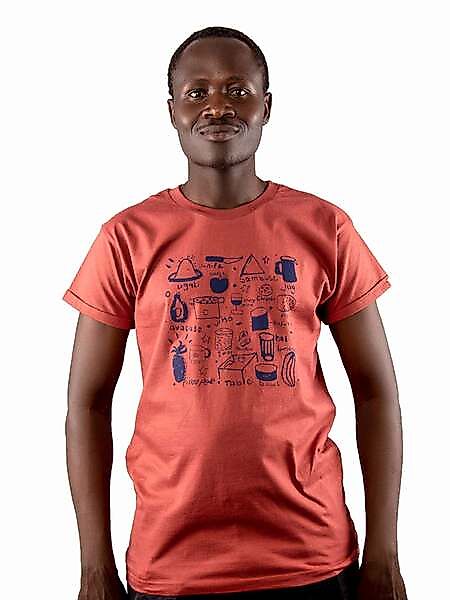Herren T-shirt Aus Bio-baumwolle Jikoni Marsala Rot. Handmade In Kenya günstig online kaufen