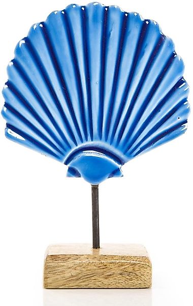 Logbuch-Verlag Dekofigur Blaue Muschel Figur Holz günstig online kaufen