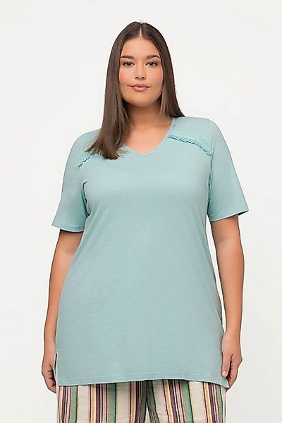 Ulla Popken Longshirt T-Shirt A-Line V-Ausschnitt günstig online kaufen