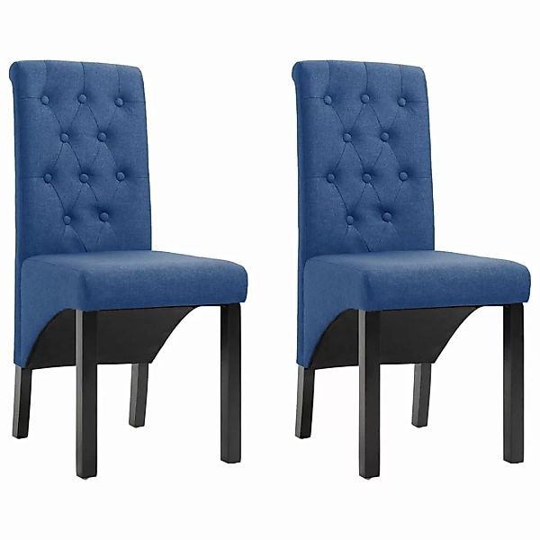 Esszimmerstühle 2 Stück Blau Stoff günstig online kaufen