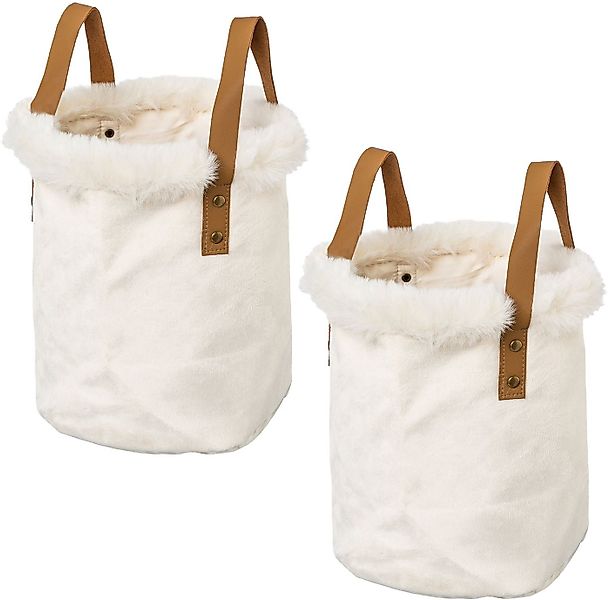 Creativ home Organizer Weihnachtsdeko (Set, 2 St), mit Kunstfellrand und He günstig online kaufen