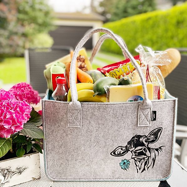 Camolo Tragetasche Filz Einkaufstasche COW mit günstig online kaufen