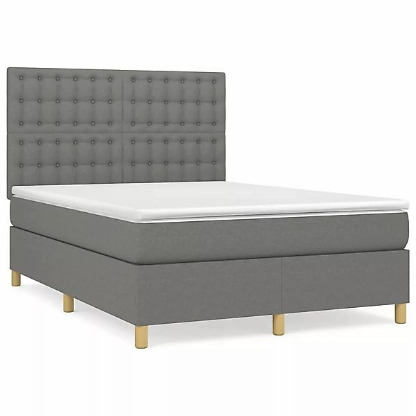 vidaXL Boxspringbett mit Matratze Dunkelgrau 140x190 cm Stoff1387585 günstig online kaufen