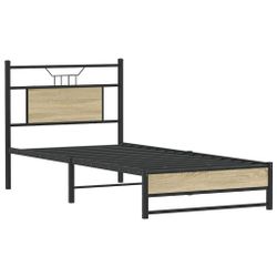 vidaXL Bett Bettgestell ohne Matratze Sonoma-Eiche günstig online kaufen
