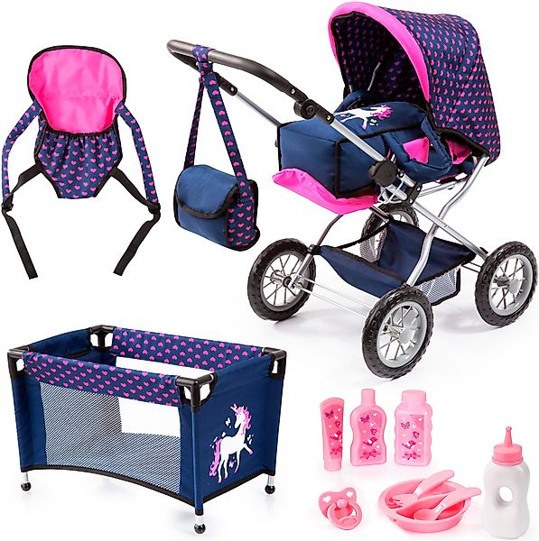 Bayer Kombi-Puppenwagen Grande, blau/pink, (Set), mit günstig online kaufen
