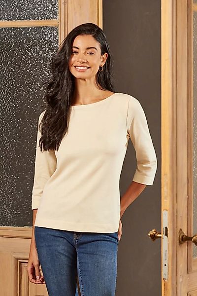 Himalaya Clothing Kurzarmshirt Elegantes Shirt 3/4 Arm Damen mit Rundhalsau günstig online kaufen