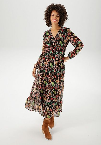 Aniston CASUAL Maxikleid mit farbenfrohem Blumendruck - jedes Teil ein Unik günstig online kaufen