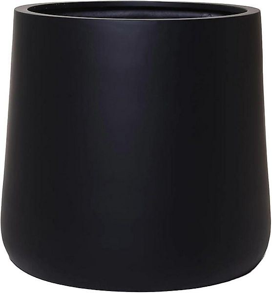 VIVANNO Blumentopf Fiberglas VEKRA Rund - Schwarz Matt (1 St), 43x40 cm günstig online kaufen
