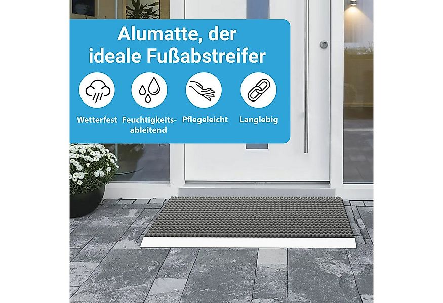 WEST & EAST Fußmatte mit Bürsten für draußen, schwarz Schmutzfangmatte, Sch günstig online kaufen