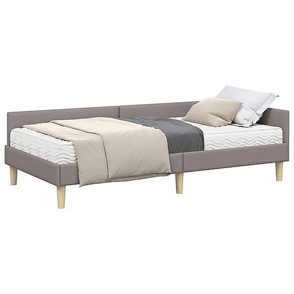 vidaXL Eckbettgestell mit Matratze 2-Tlg Taupe Stoff 3393674 günstig online kaufen