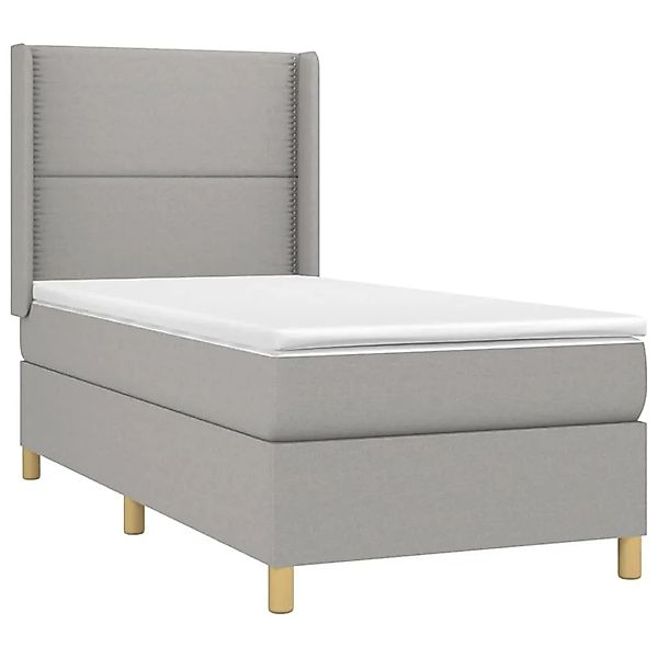 vidaXL Boxspringbett mit Matratze Hellgrau 100x200 cm Stoff 3131889 günstig online kaufen