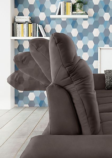 set one by Musterring Ecksofa »SO4100 V«, mit verstellbaren Kopfteilen, wah günstig online kaufen