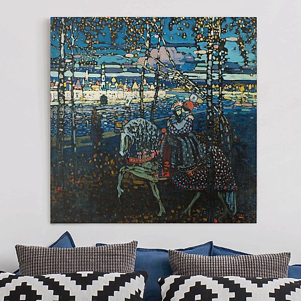 Leinwandbild Kunstdruck - Quadrat Wassily Kandinsky - Reitendes Paar günstig online kaufen