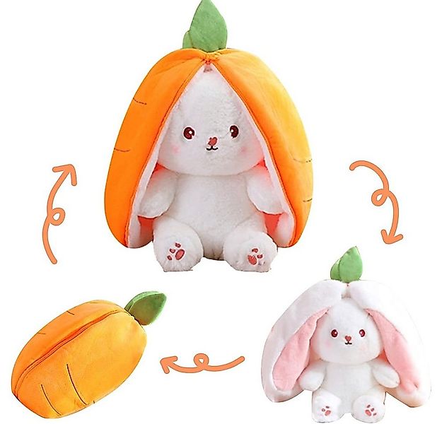 zggzerg Tierkuscheltier Versteckter Hase Plüschtier, Erdbeere Karotte Hase, günstig online kaufen