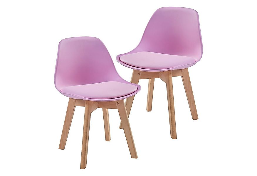 en.casa Kinderstuhl, »Elvdal« 2er Set gepolstert 56 x 38 x 33 cm Rosa günstig online kaufen