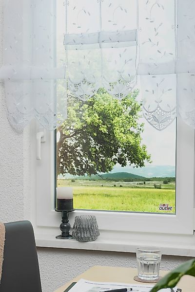 Stickereien Plauen Scheibengardine "Annalena" Stangendurchzug 1 Stk. tlg. günstig online kaufen