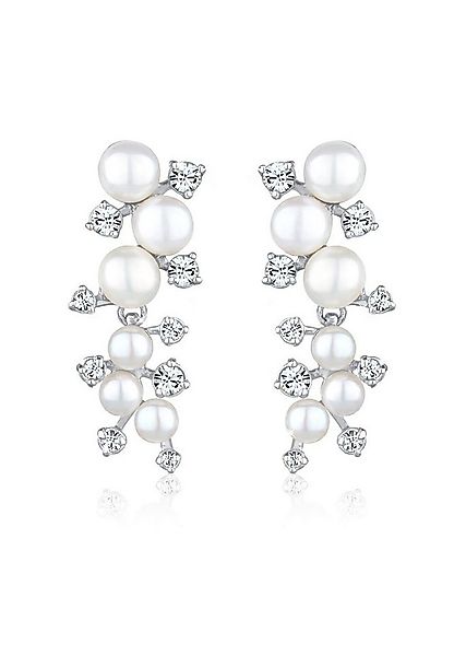 Elli Premium Paar Ohrstecker Glas Kristalle Weiße 925 Sterling Silber günstig online kaufen