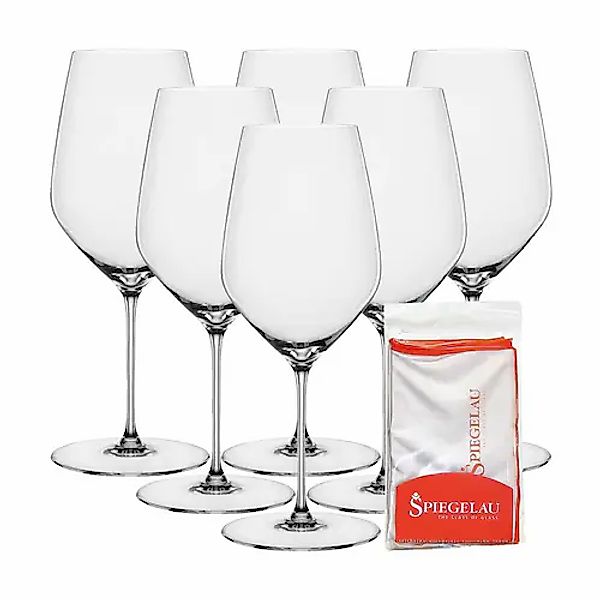 SPIEGELAU Rotweinglas »Bordeauxgläser + Poliertuch Hi-Lite 650 ml 6er Set t günstig online kaufen