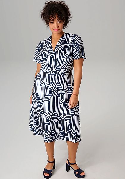 Aniston PLUS Jerseykleid, mit V-Ausschnitt in Wickeloptik günstig online kaufen