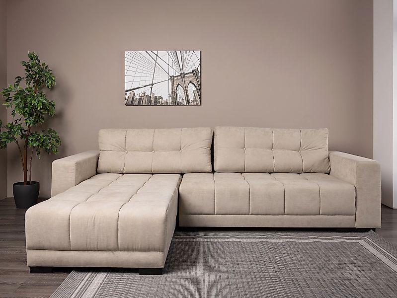 INOSIGN Ecksofa "Langston Schlafsofa, Liegefläche 240 x 140, Struktur fein" günstig online kaufen