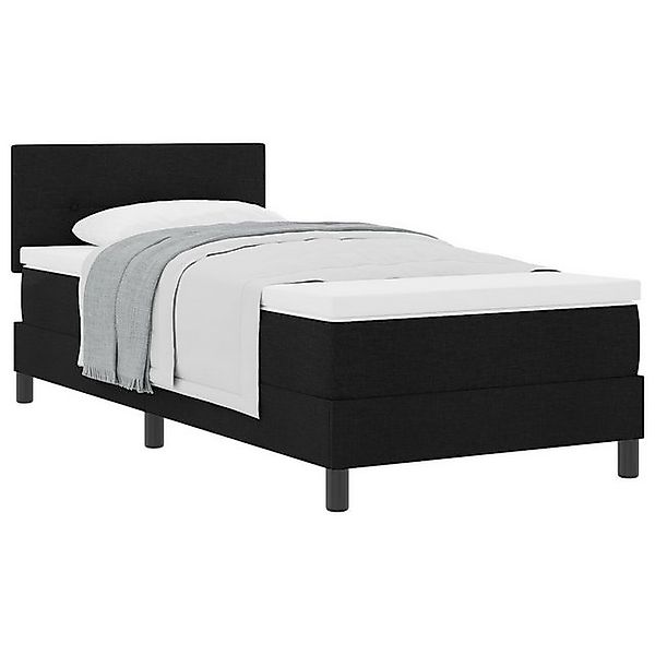 vidaXL Bett Boxspringbett mit Matratze Schwarz 90x190 cm Stoff (1-tlg) günstig online kaufen
