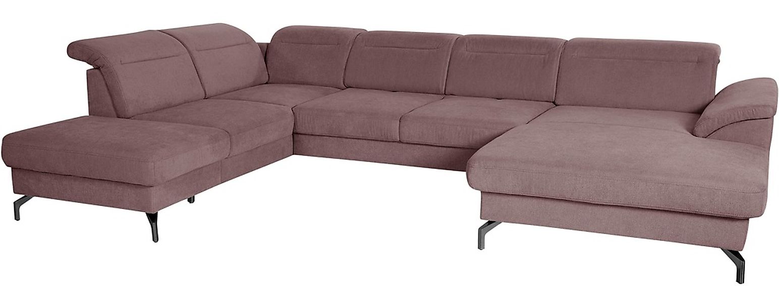 sit&more Wohnlandschaft »Percy U-Form«, 15 cm Fußhöhe, Sitztiefenverstellun günstig online kaufen