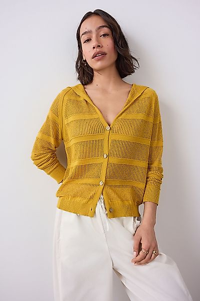 Next Strickjacke Leichte Kapuzen-Strickjacke mit Meshmuster günstig online kaufen