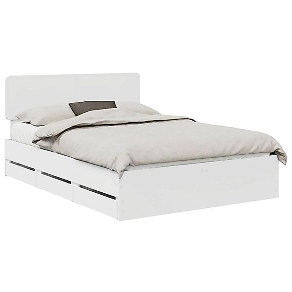 vidaXL Bettrahmen mit Schubladen Weiß 160 x 200 cm Ingenieurs Holz 3412164 günstig online kaufen