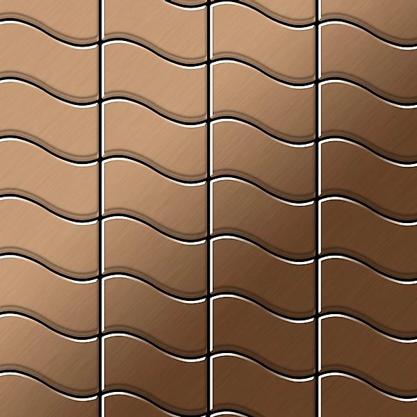 ALLOY Mosaik Fliese Massiv Metall Titan Gebürstet Kupfer 1,6mm Stark Flux-t günstig online kaufen