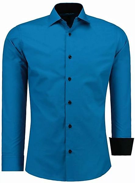 JEEL Businesshemd JH12105 Slim Fit Langarm Herren Hemd mit farblich abgeset günstig online kaufen