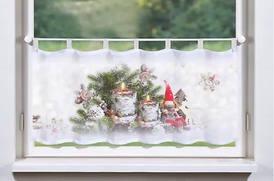 HOME WOHNIDEEN Scheibengardine »WEIHNACHTSWICHTEL«, (1 St.), HxB: 45x120 günstig online kaufen