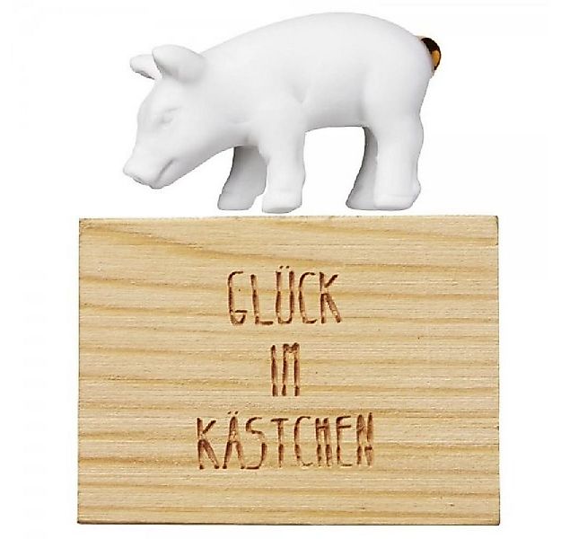 Räder Dekofigur Design Glückskästchen Glücksschwein to go Weiß (2-teilig) günstig online kaufen