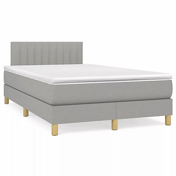 vidaXL Boxspringbett mit Matratze Hellgrau 120x200 cm Stoff1396204 günstig online kaufen