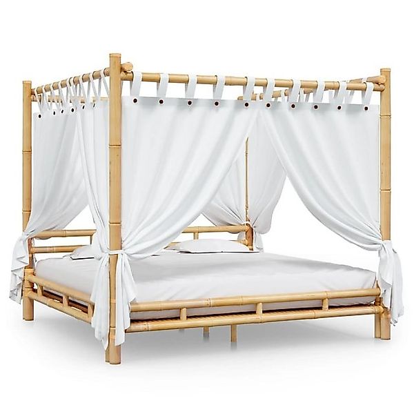 vidaXL Bettgestell Himmelbett 200x200 cm Bambus Bett Bettgestell Doppelbett günstig online kaufen